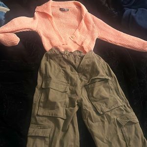 Selling both this SHEIN sweater like top with Green Cargo Jeans never worn !